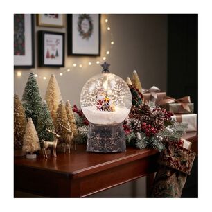 Globo De Nieve Navide&ntilde;o Musical Con Luz Led Temporizador 6h Y Purpurina