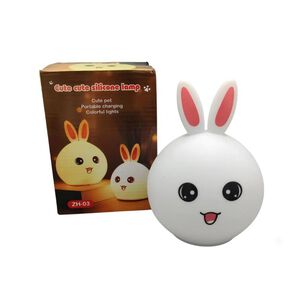 L&aacute;mpara De Noche Silicona Espantacuco Conejo Recargable Led