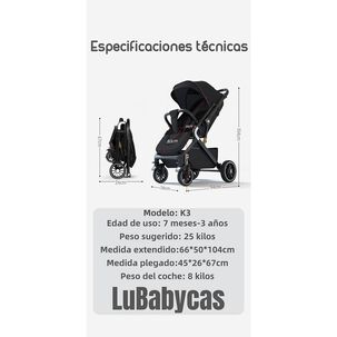 Coche De Paseo Reversible Premium Lubabycas Rosado
