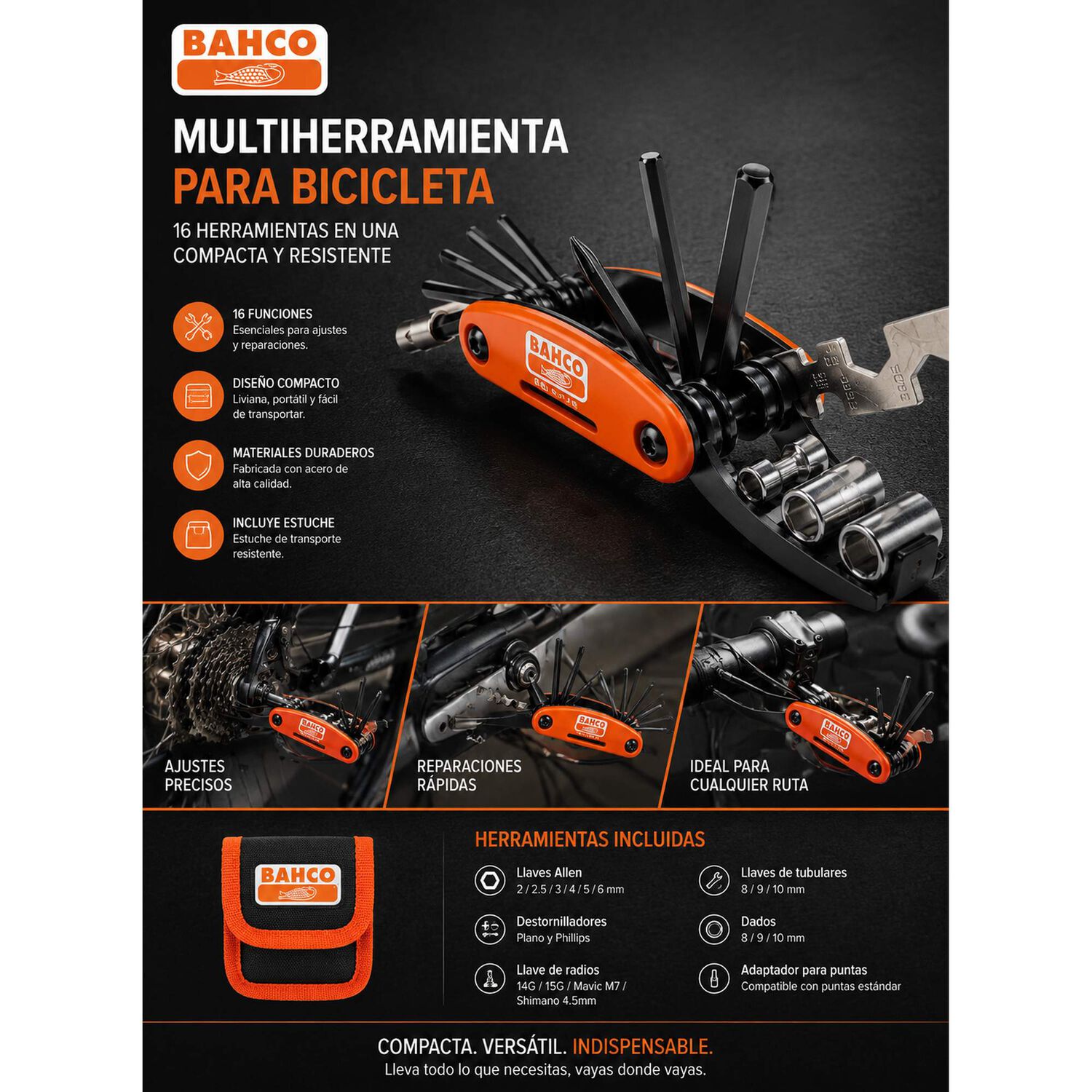 Multiherramienta Para Bicicleta Bahco 16 Piezas image number 5.0