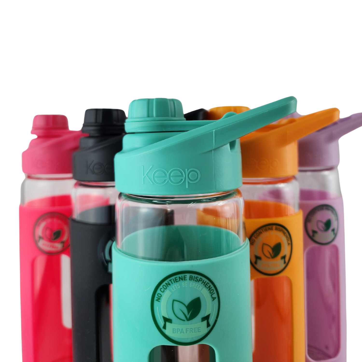 Botella Keep 470ml Vidrio Protector Agua Deportes Outdoor Turquesa image number 7.0