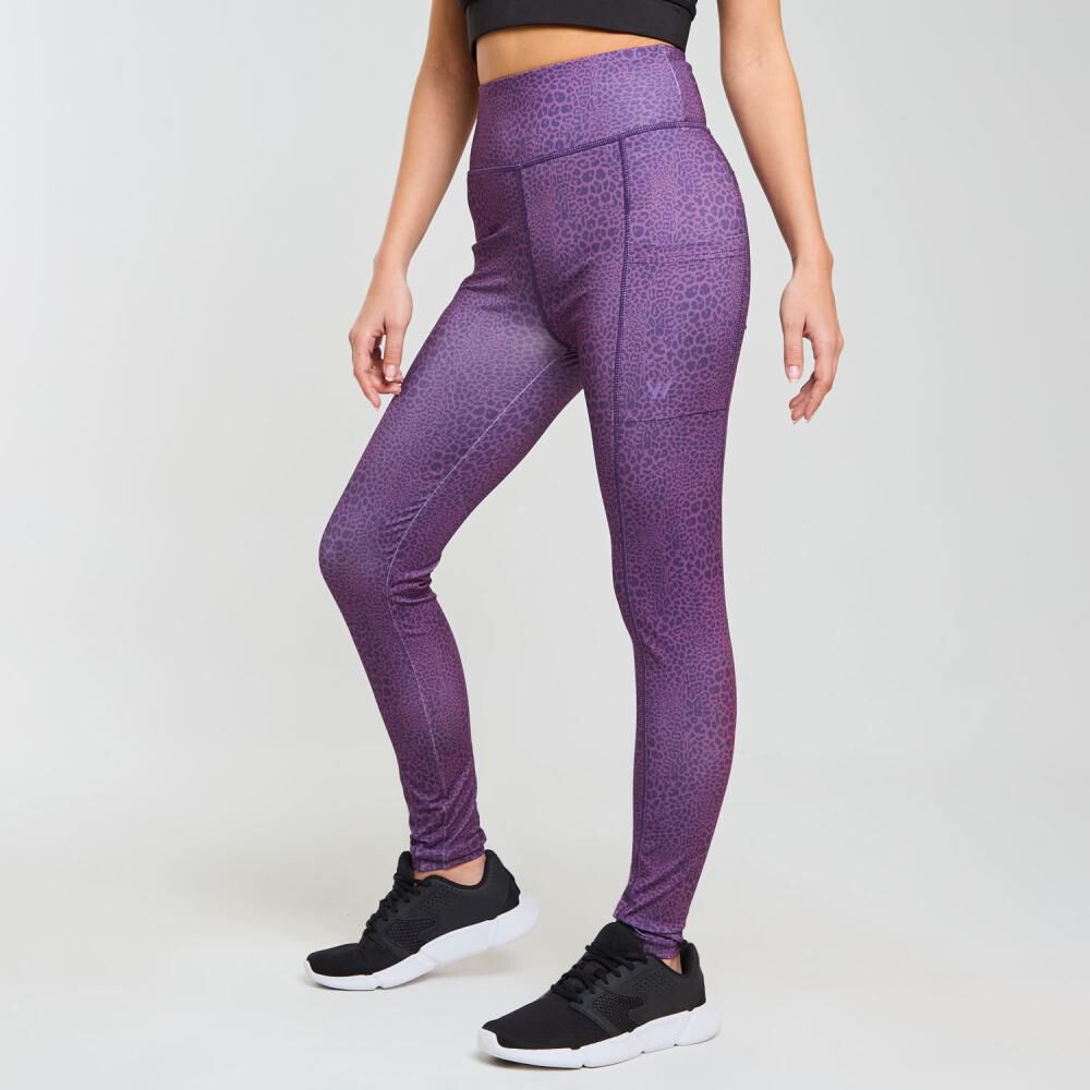 Calza Deportiva Full Print Tiro Alto Mujer Wetland image number 2.0