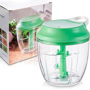 Picadora Manual Port&aacute;til Con Cuchillas De Acero Inoxidable Verde