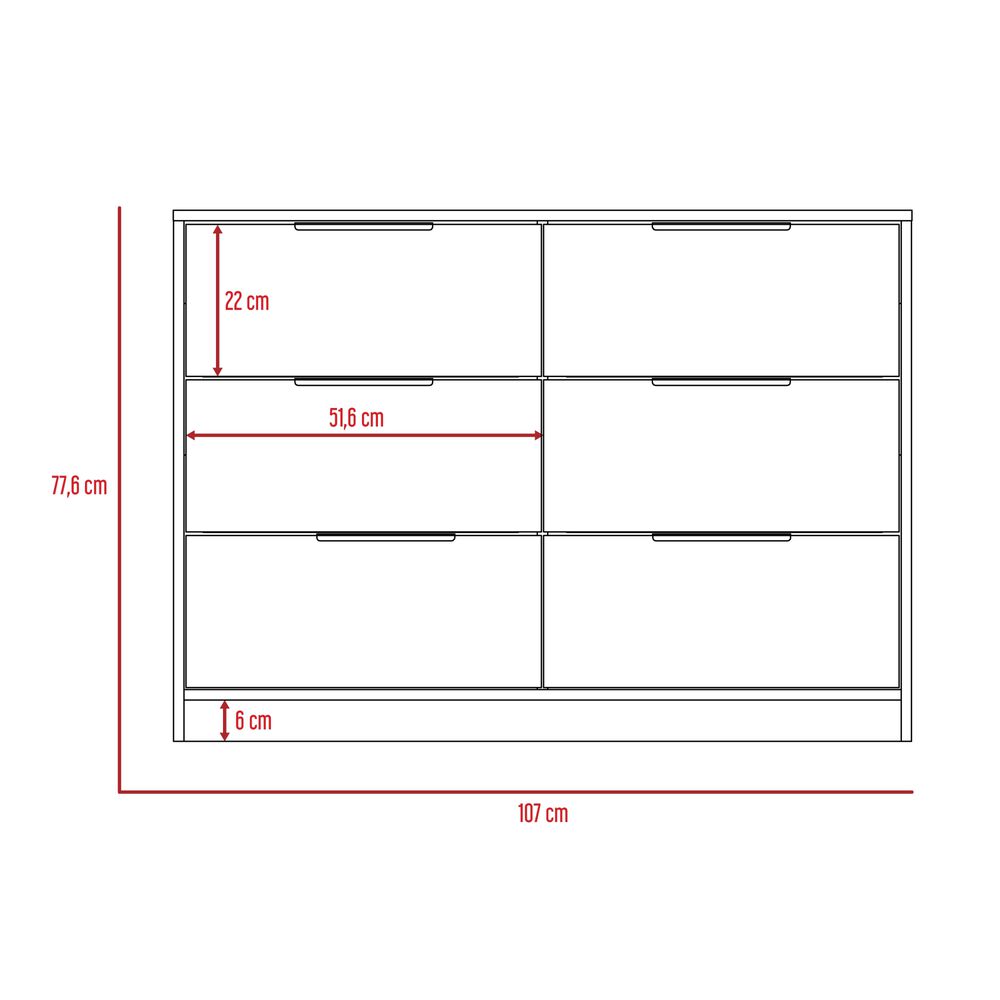 Comoda 4 Cajones 2 Puertas Abatibles Fm-020c - Café Claro / Blanco image number 7.0