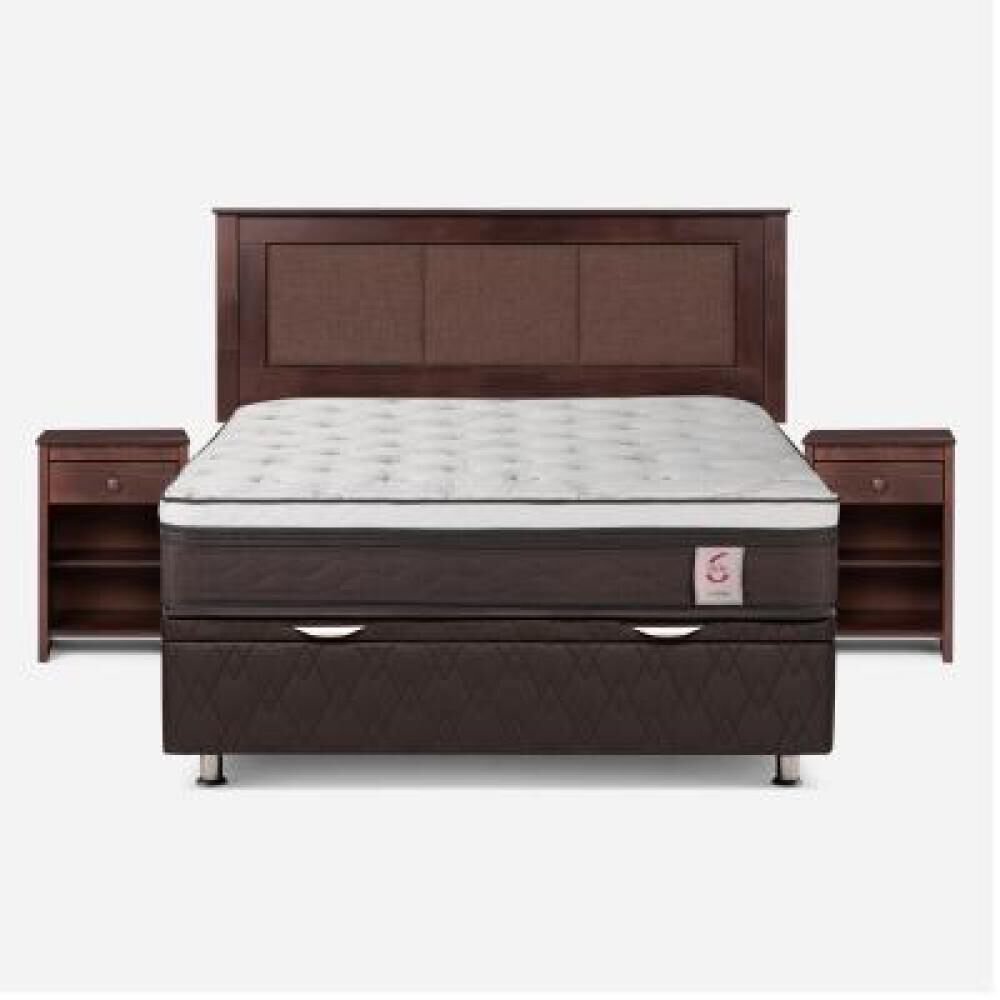 Cama Ba&uacute;l Rosen New Style 6 / 2 Plazas / Base Normal + Set De Maderas image number 5.0