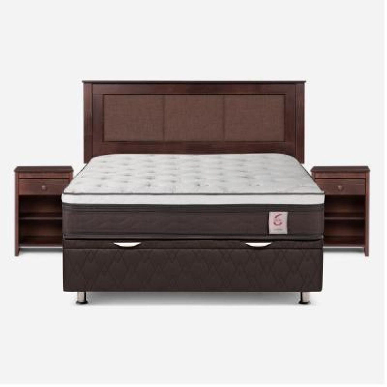 Cama Ba&uacute;l Rosen New Style 6 / 2 Plazas / Base Normal + Set De Maderas image number 5.0