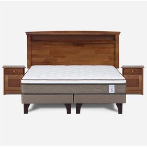 Cama Europea Rosen New Style 6 / King / Base Dividida + Set De Maderas
