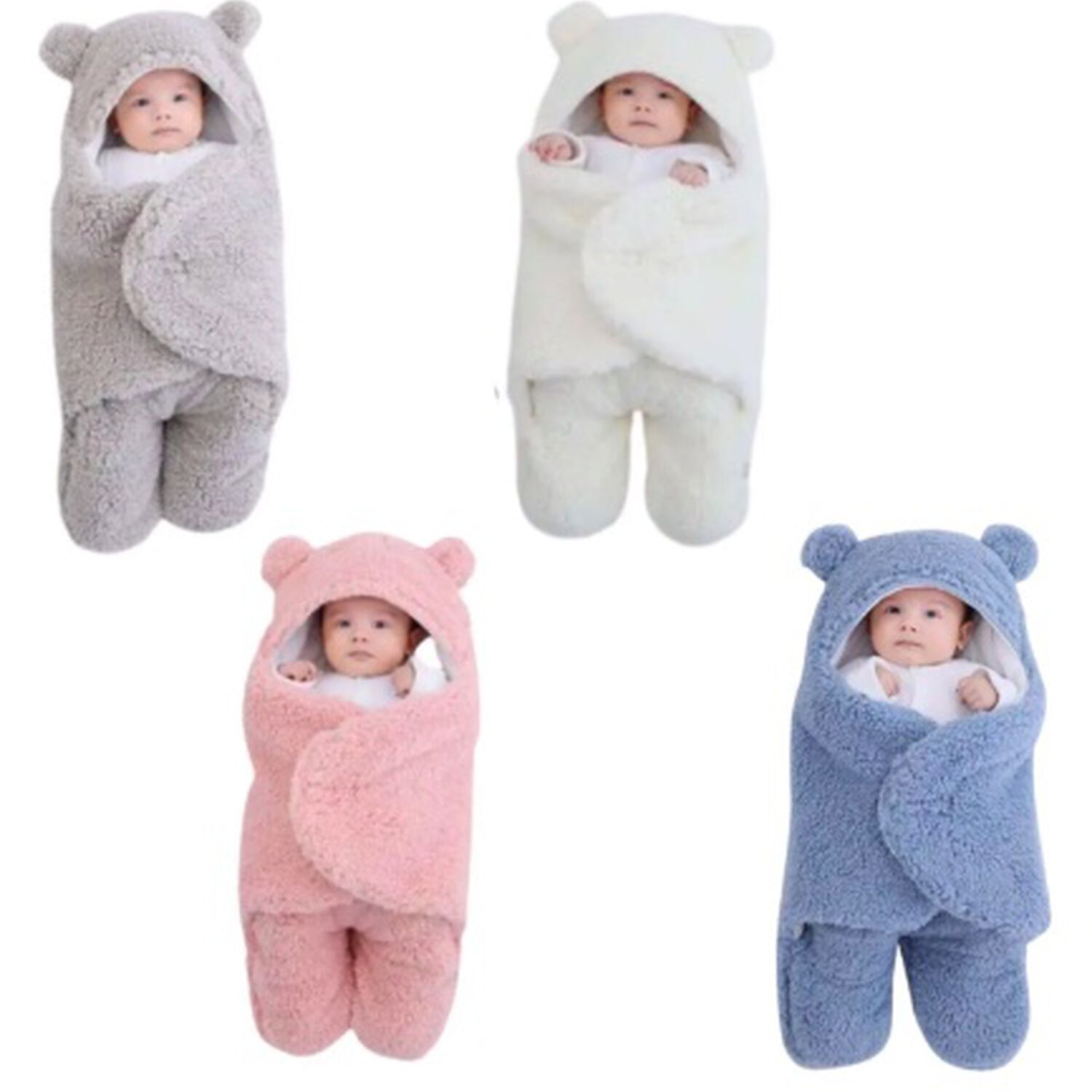 Saco De Dormir Para Bebe Con Chiporro Manta Para Invierno Azul image number 2.0