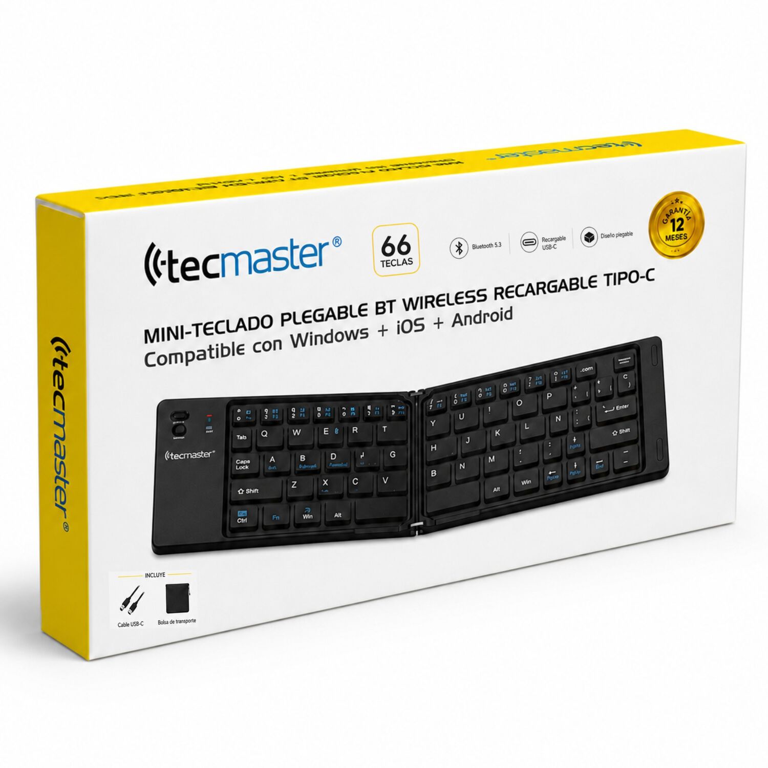Teclado Bluetooth Plegable Multiplataformas Black image number 4.0