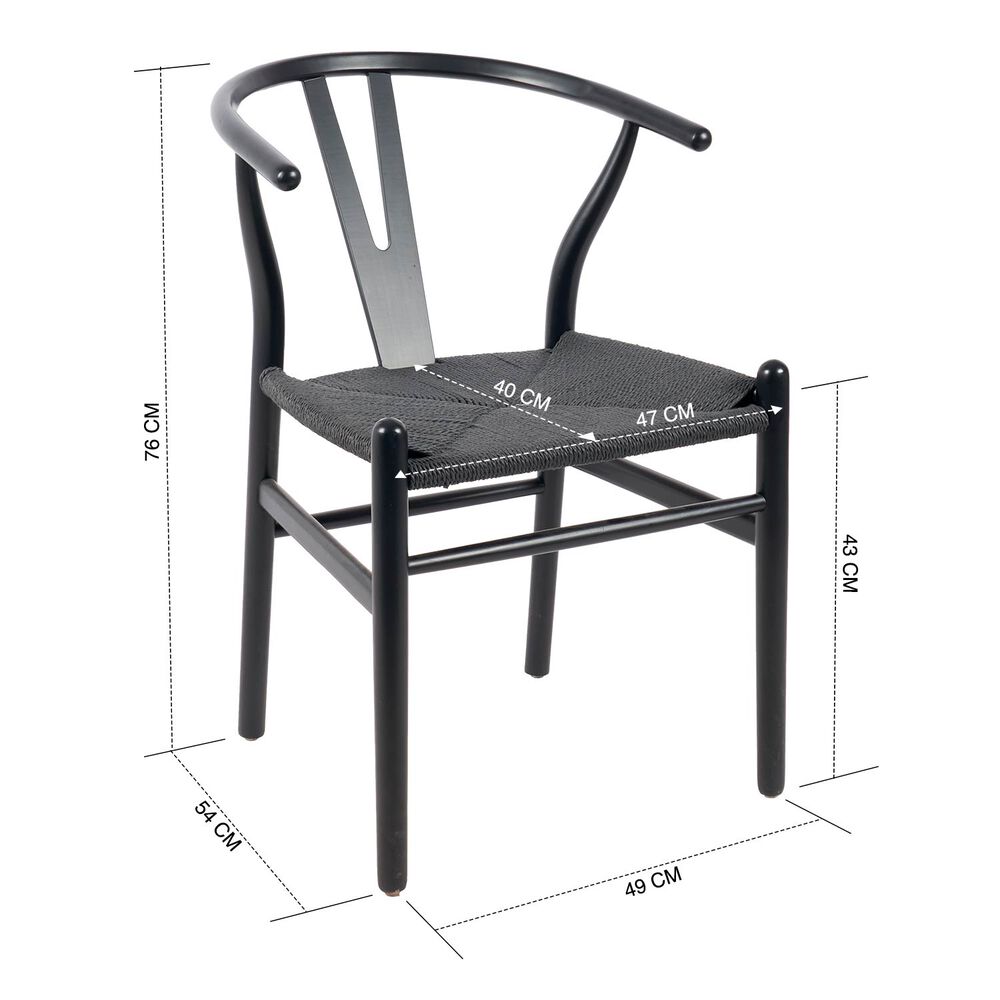 Pack 2 Sillas Comedor Novahus Wishbone Negra image number 7.0