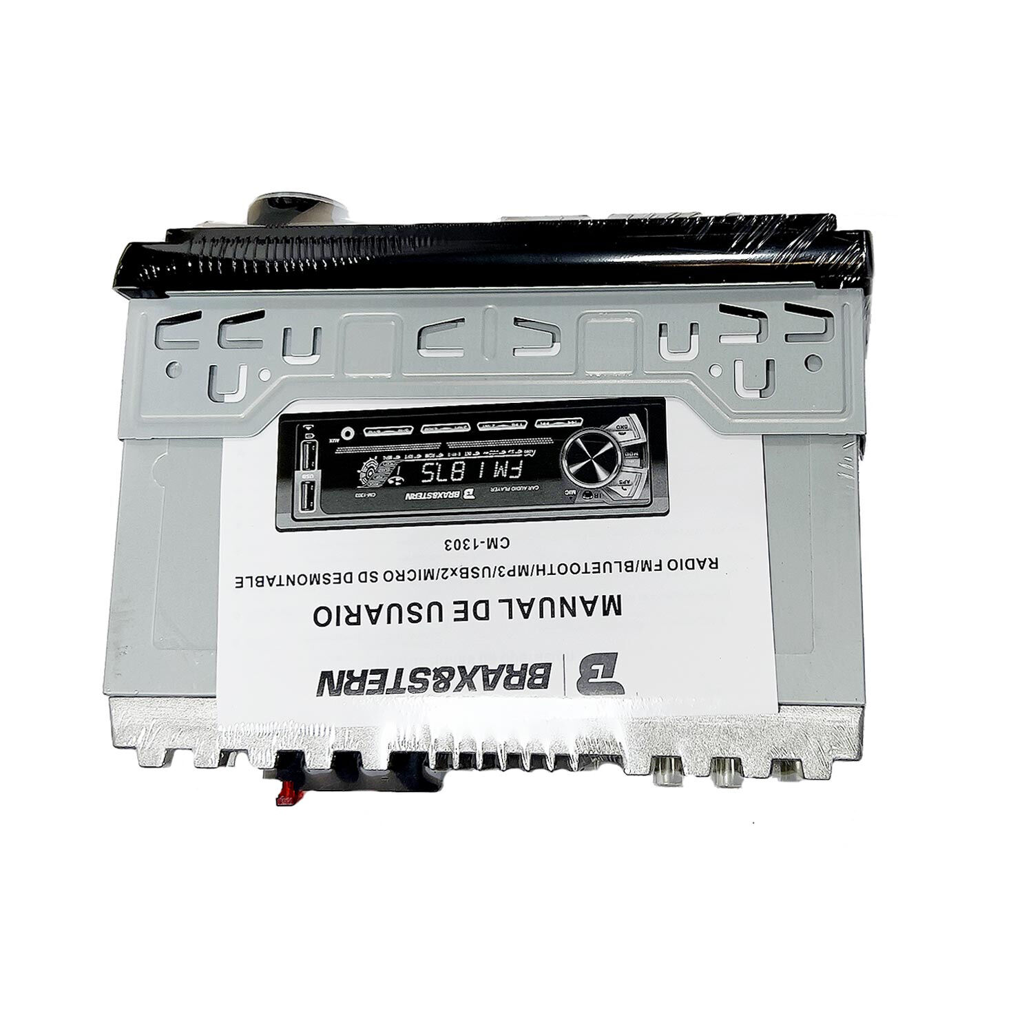 Radio Auto 1 Din Bluetooth Usb Aux Mp3 Desmontable Cm1303 image number 2.0