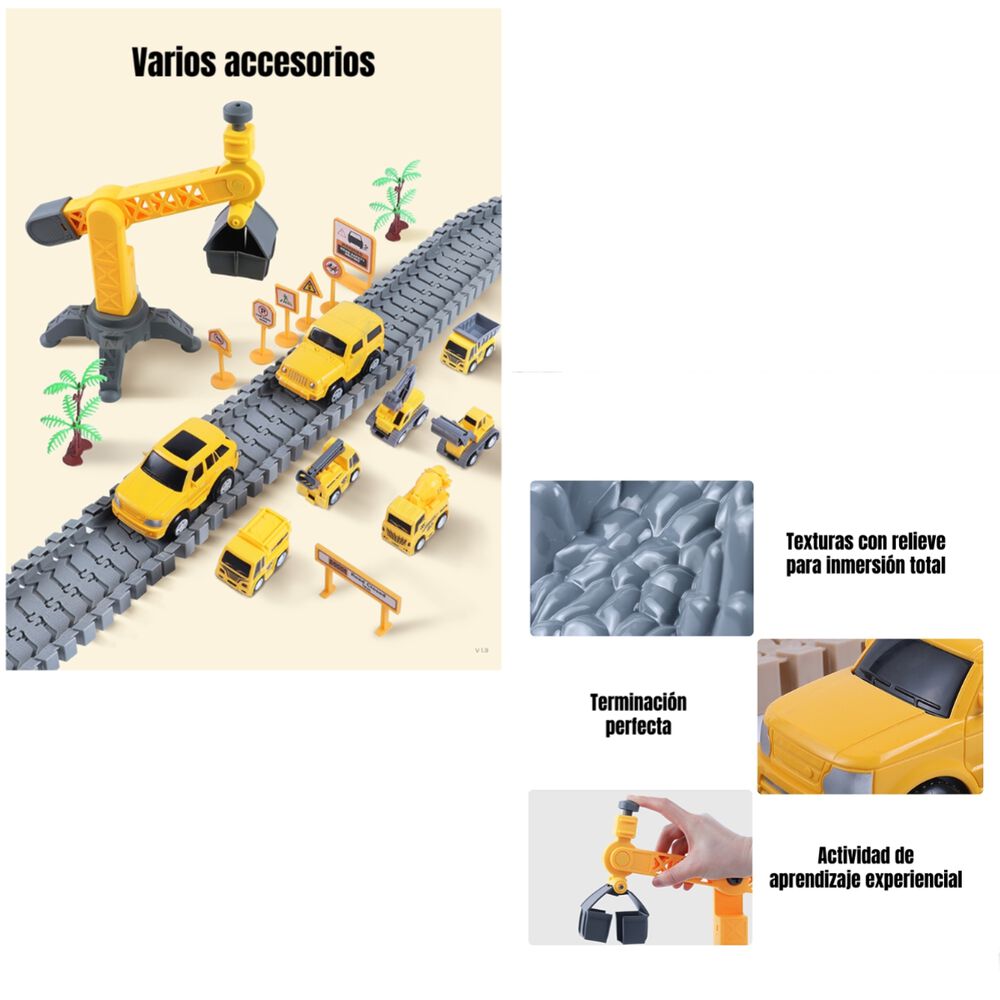 Juguete Autopista Eléctrica 249 Piezas Tm208 Lubabycas image number 6.0