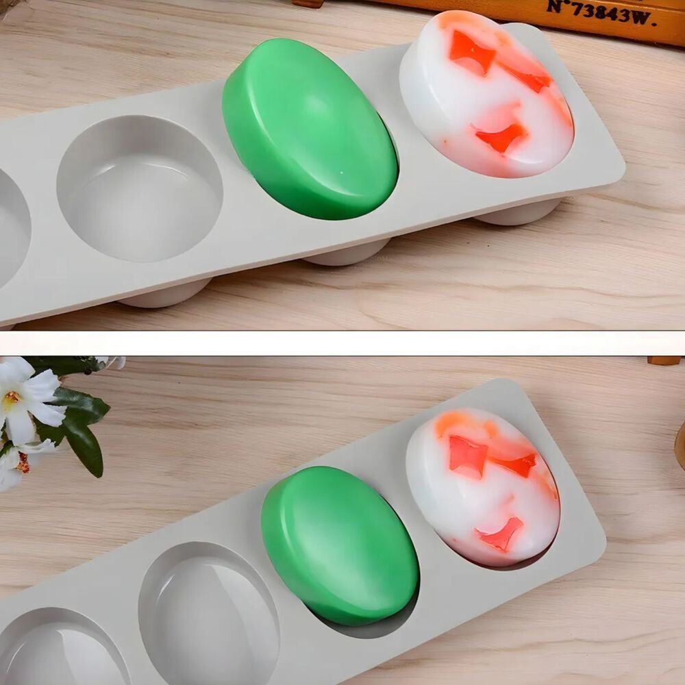 Moldes Silicona Jabon Ovalado Color Gris 4 Cavidades image number 2.0