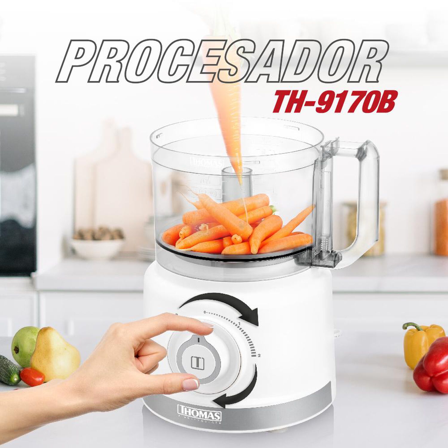 Combo Licuadora Mas Procesadora Thomas Th-9170b / 1,5 Litros Y 1,5 Litros / 900 Watts image number 2.0