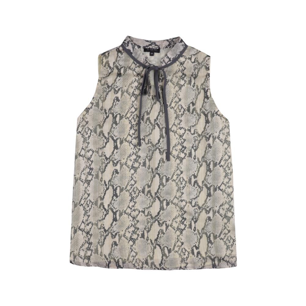 Blusa Animal Print Sin Mangas Cuello Mao Mujer Kimera image number 0.0