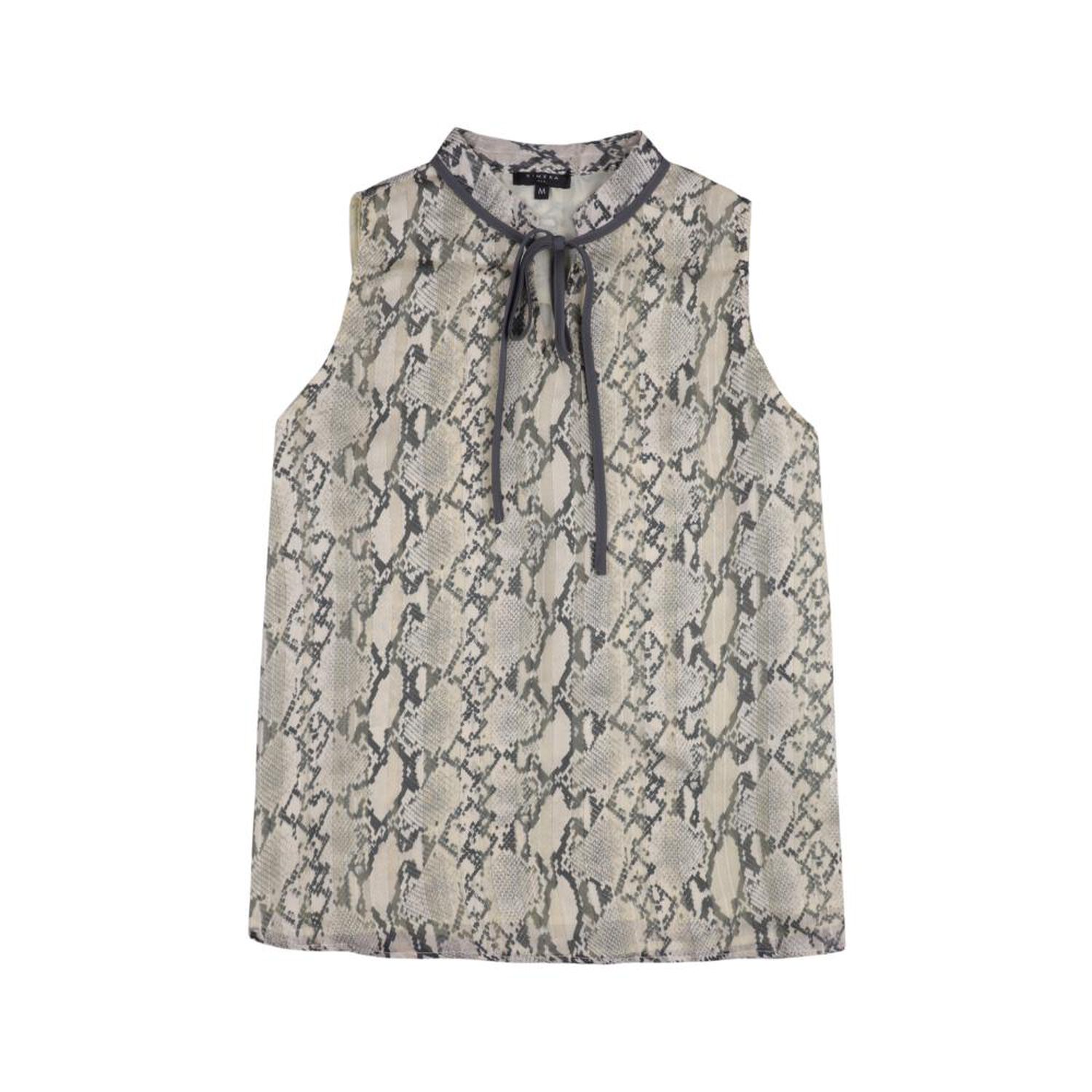 Blusa Animal Print Sin Mangas Cuello Mao Mujer Kimera image number 0.0