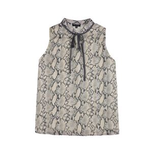 Blusa Animal Print Sin Mangas Cuello Mao Mujer Kimera
