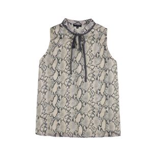 Blusa Animal Print Sin Mangas Cuello Mao Mujer Kimera