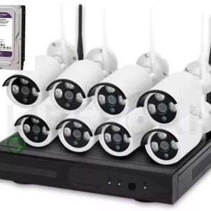 Kit 8 Camara De Seguridad 2 Mp Inalambricas Fhd Con Disco Duro 1 Terabyte