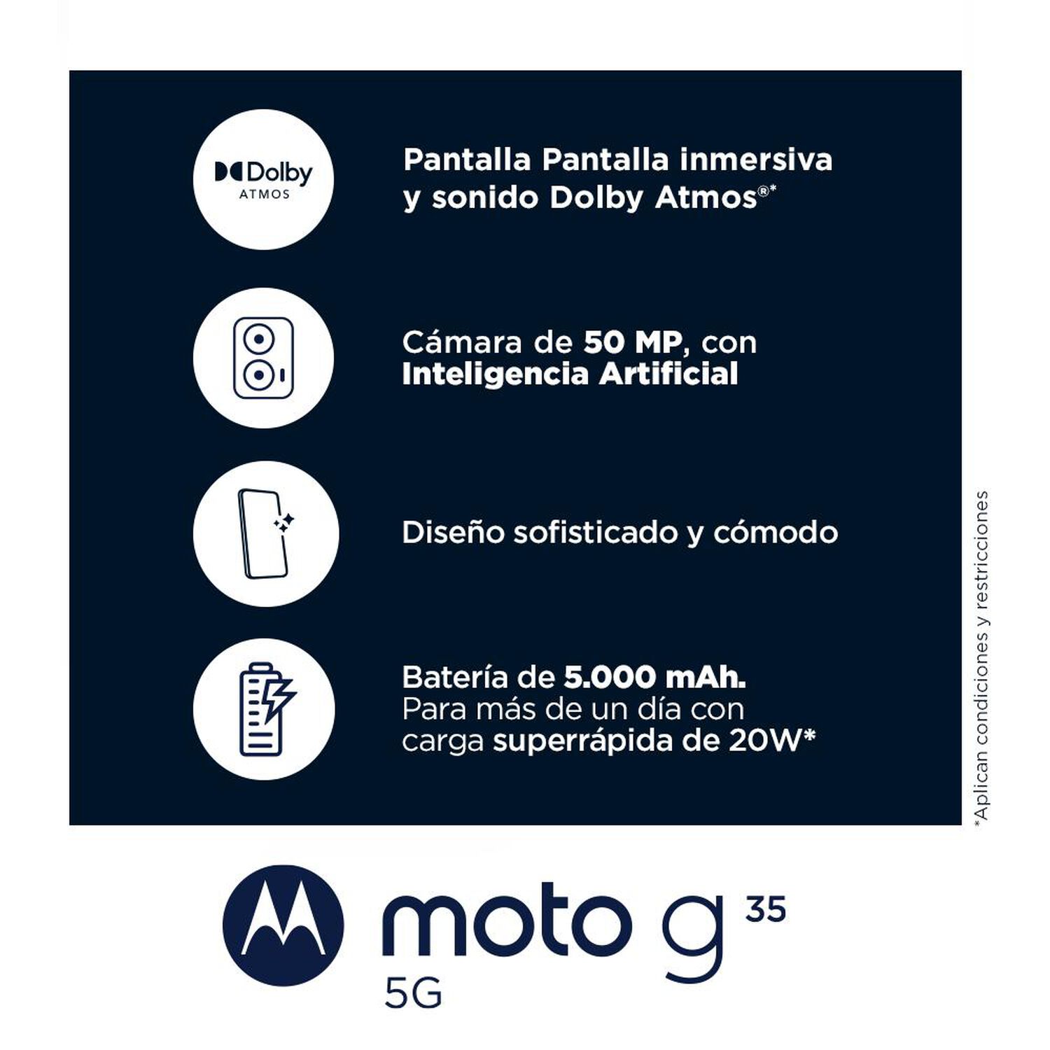 Smartphone Motorola Moto G35 / 5G / 256 GB / Negro / Liberado image number 1.0