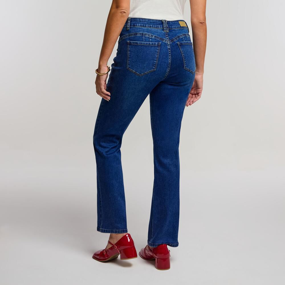 Jeans Focalizado Tiro Medio Straight Mujer Kimera image number 1.0