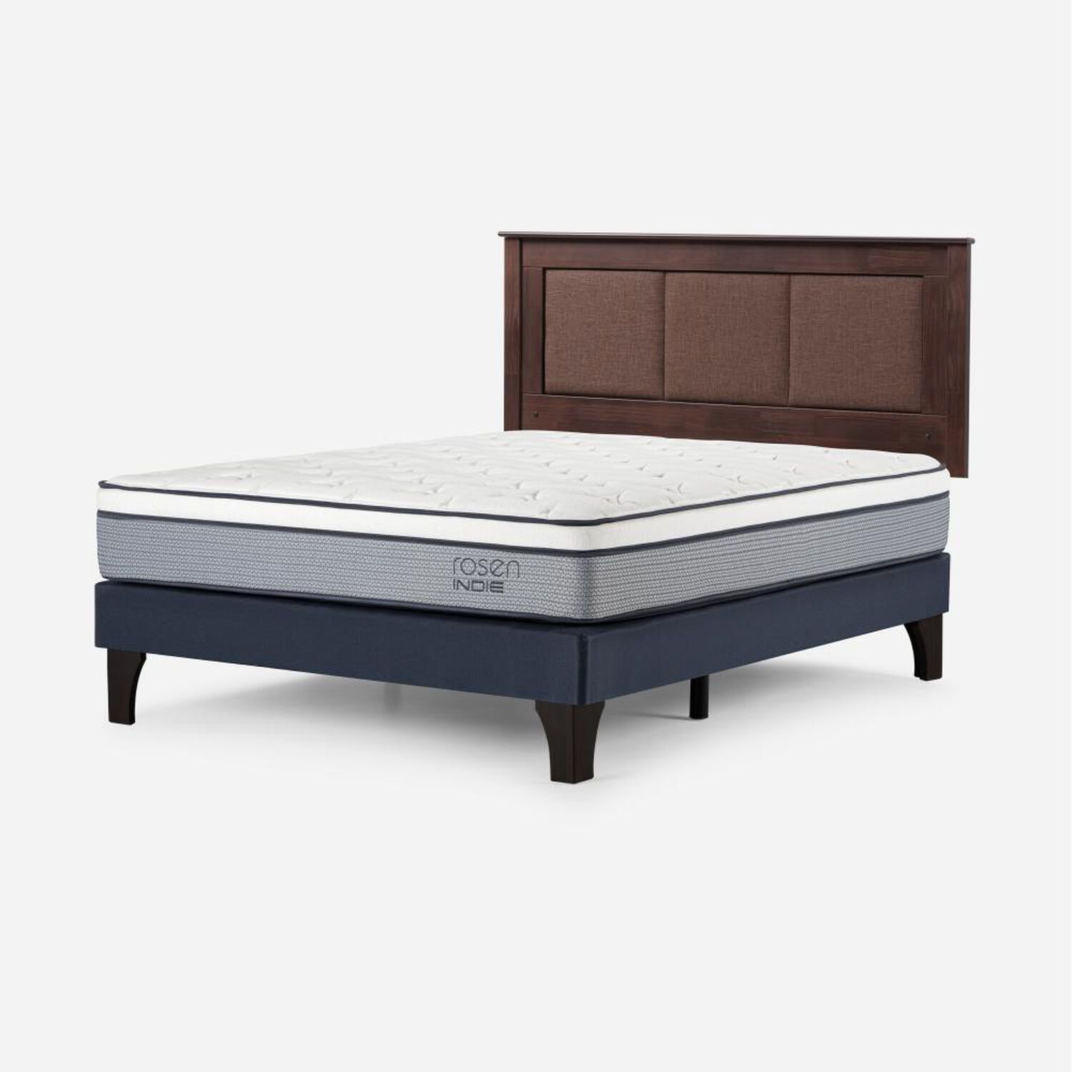 Cama Europea Rosen Indie / 2 Plazas / Base Normal + Respaldo Rachel image number 2.0