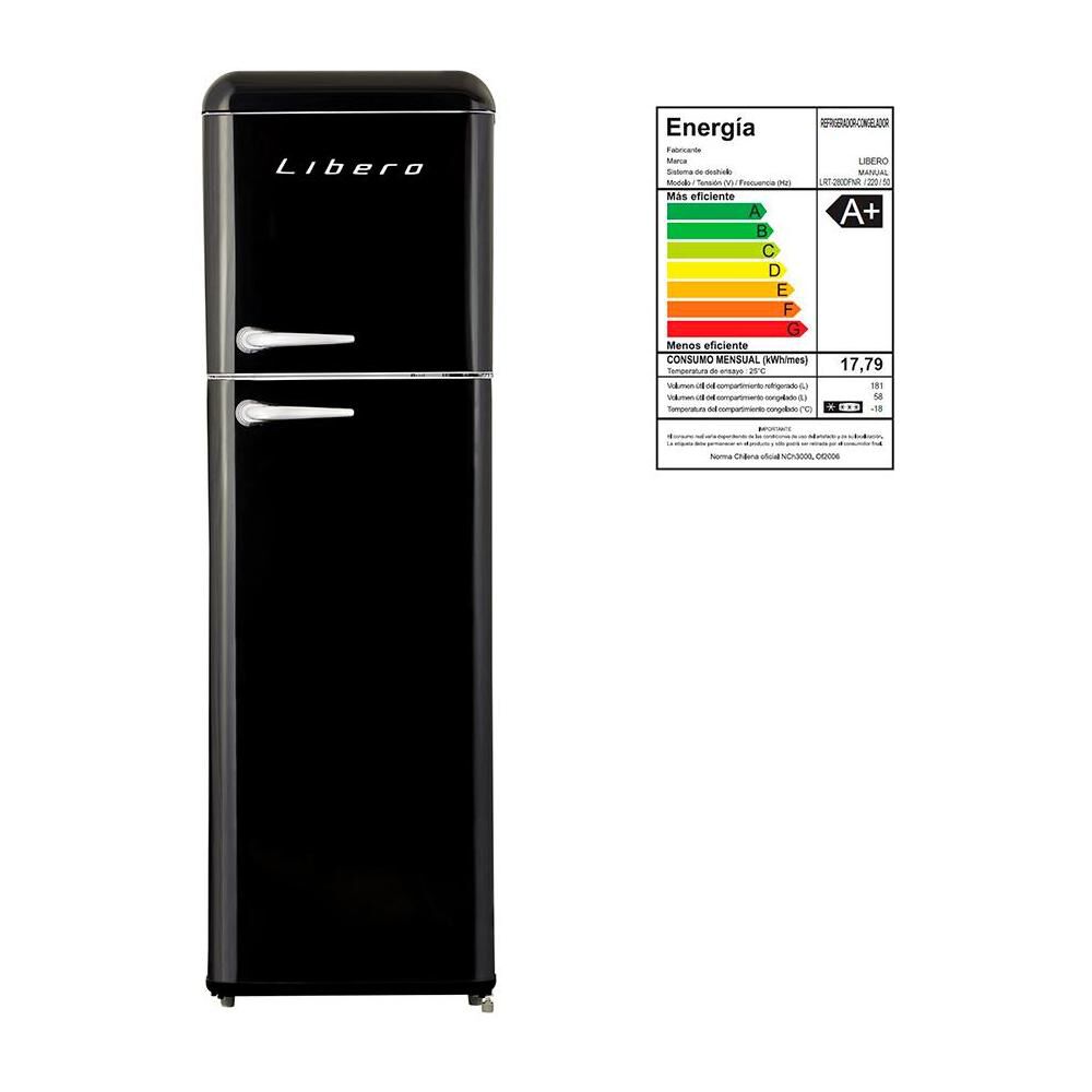 Refrigerador Top Freezer Libero LRT-280DFNR / Frío Directo / 239 Litros / A+ image number 4.0