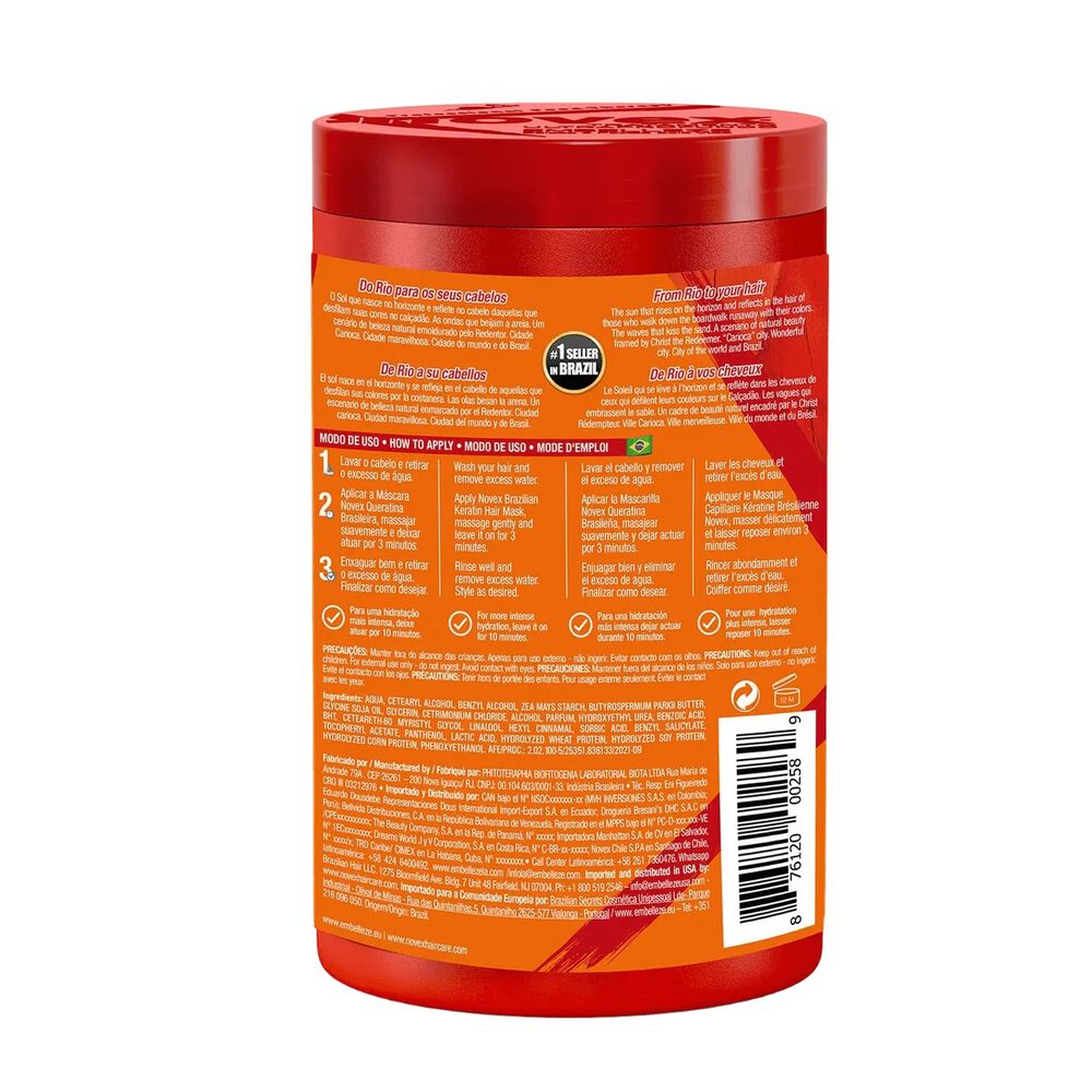 Crema De Tratamiento Keratina Brasileña Novex 400g image number 1.0