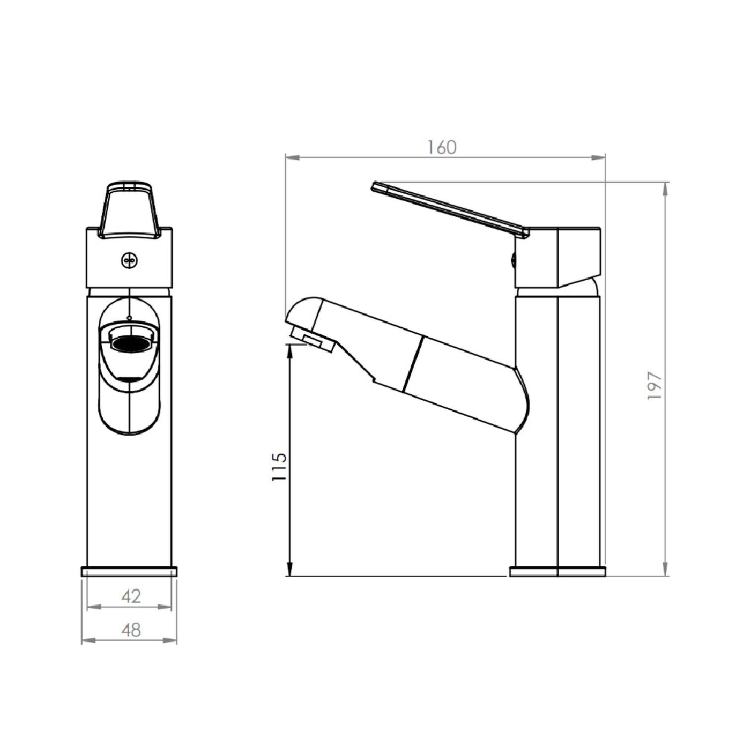 Monomando Llave Grifo Extra&iacute;ble Para Lavamanos Modelo Brescia Marca Stretto image number 5.0