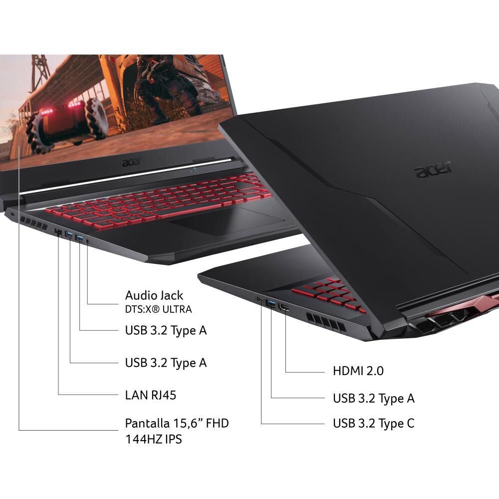Notebook Gamer 15.6" Acer AN515-55-56P2-2 /Intel Core I5 / 16 GB / Nvidia Geforce GTX 1650 / 512 GB SSD image number 4.0