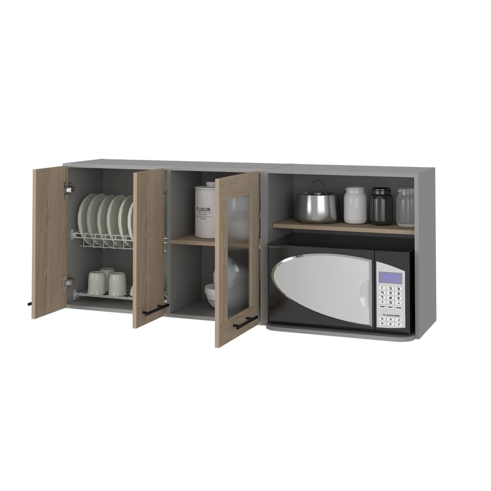 Mueble Mural Con Capacidad Para Microondas 3 Puertas Fm-003g Gris image number 1.0