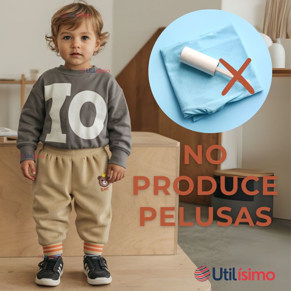 Buzo Cotelé Bebé Niño Forrado En Polar Beige Pantalón image number 9.0
