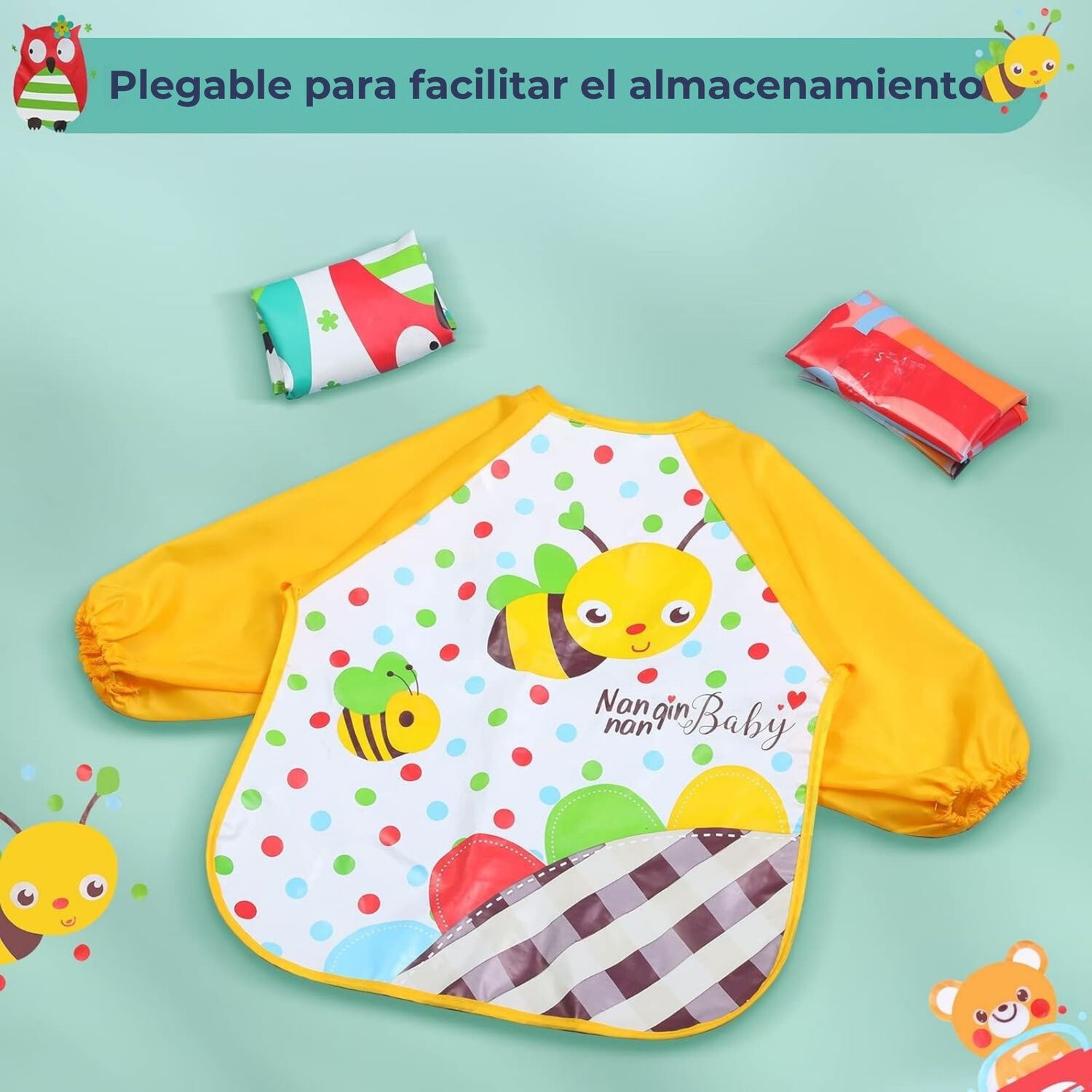 Pack 9 Baberos Pl&aacute;sticos Con Mangas Para Beb&eacute;s Jump Kids Ni&ntilde;o image number 4.0