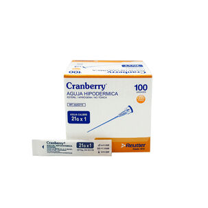 Aguja Hipodermica 21g X 1 - Caja 100 Unds Cranberry