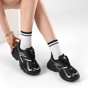 Zapatilla Deportiva Mujer De Malla Plataforma Weide Lt206