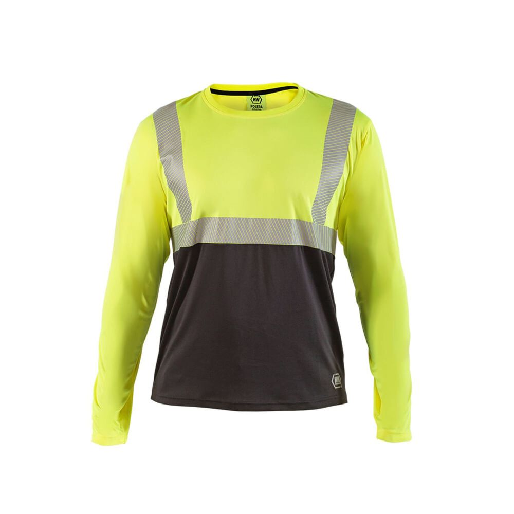 Polera Reflectiva Hw Amarillo Fluor Manga Larga image number 0.0