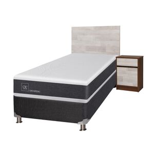 Box Spring Cic Ortopedic / 1.5 Plazas / Base Normal + Set de Maderas Legno