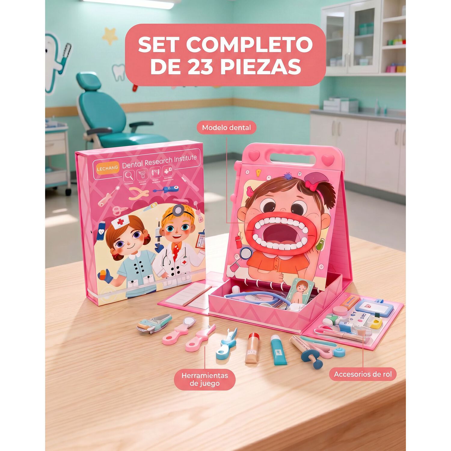 Set Juego De Roles Doctor- Dentista Juego Madera Ni&ntilde;os image number 23.0