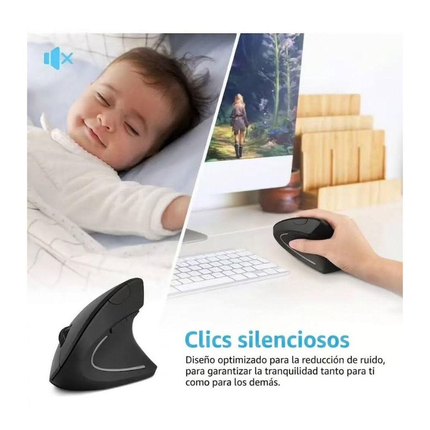 Mouse Vertical Ergon&oacute;mico Inal&aacute;mbrico image number 3.0