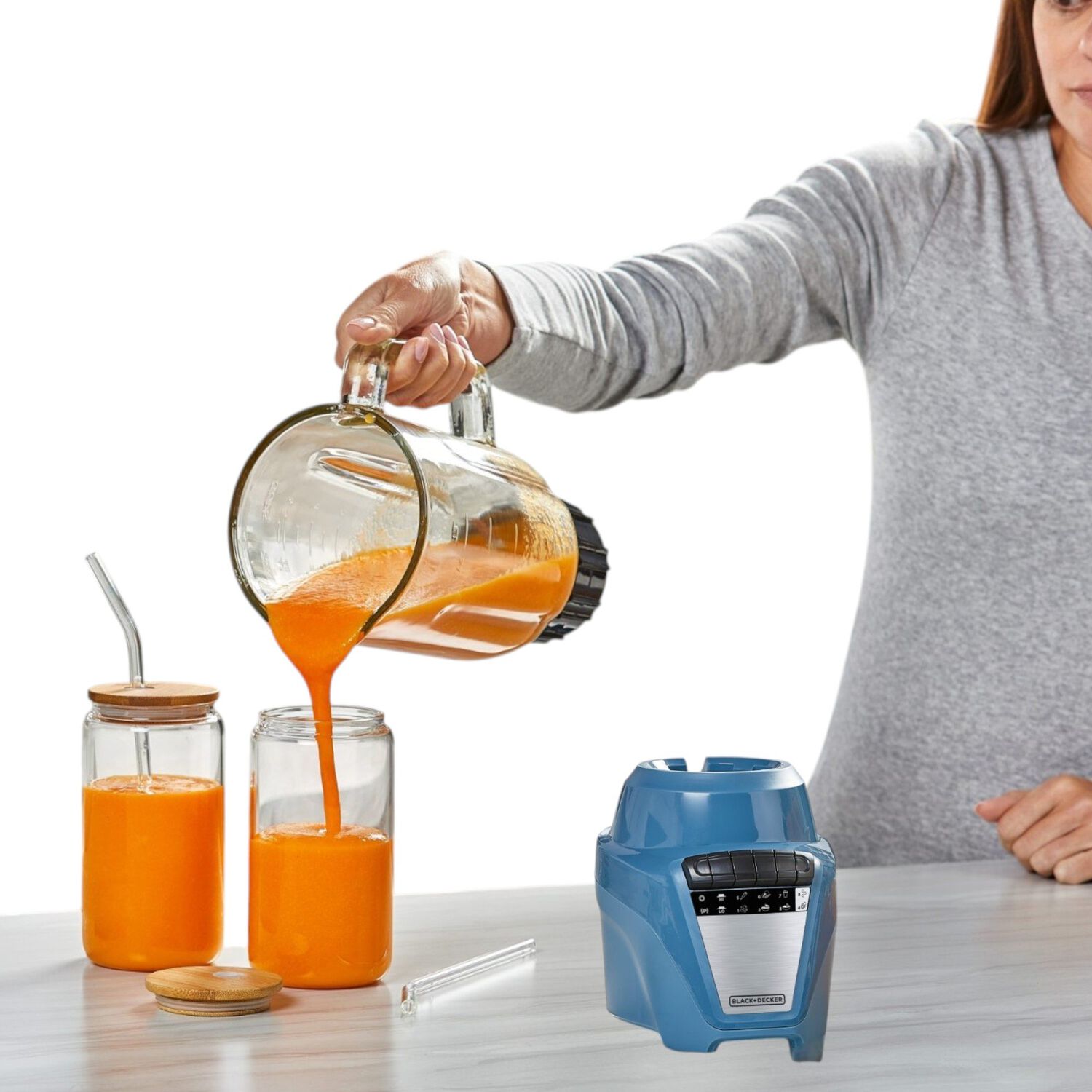 Licuadora Black+decker 700w Vaso De Vidrio 1.5l Calipso image number 6.0