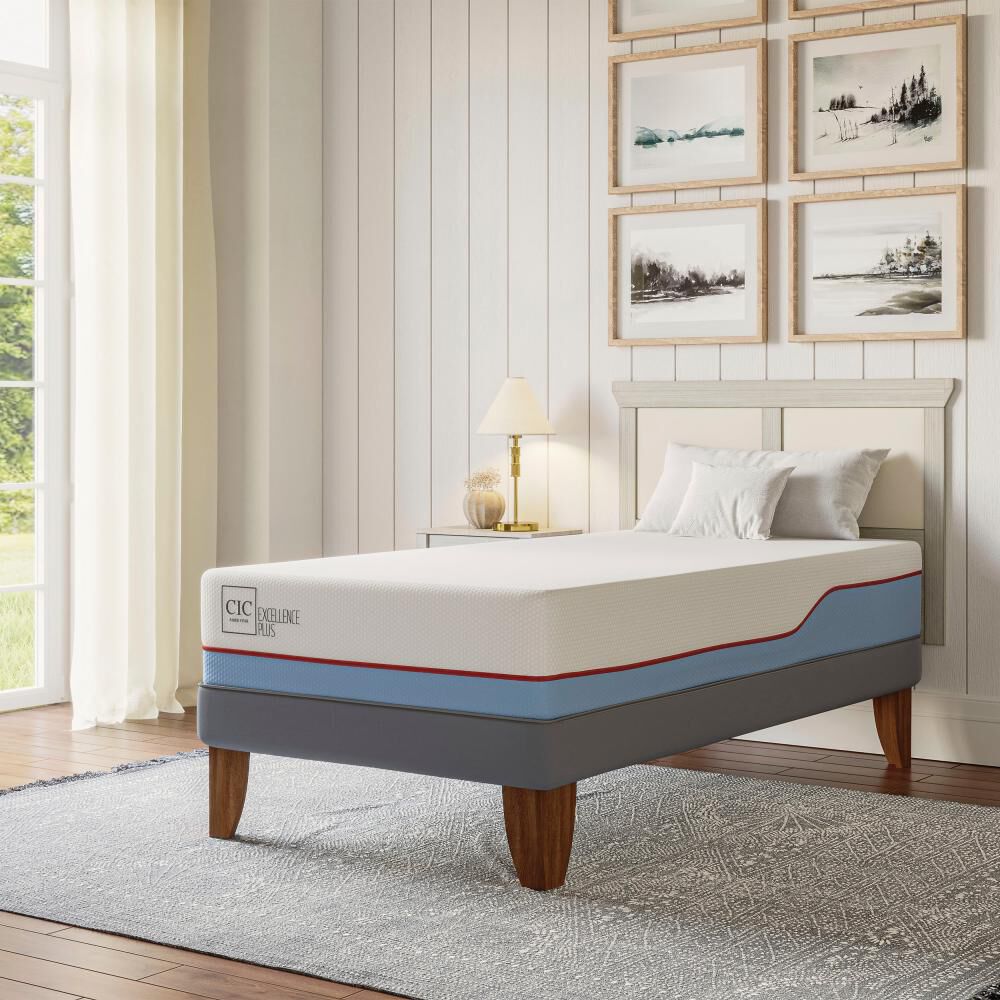 Cama Europea Cic Excellence Plus / 1 Plaza / Base Normal + Set De Maderas image number 8.0