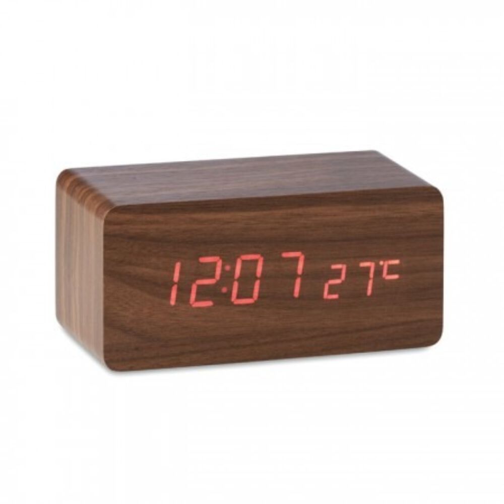 Reloj Digital Despertador Temperatura Woonde Marron image number 0.0