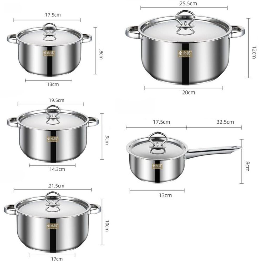 Juego De Ollas Y Sartenes Bater&iacute;a 15 Piezas Acero Inoxidable image number 5.0