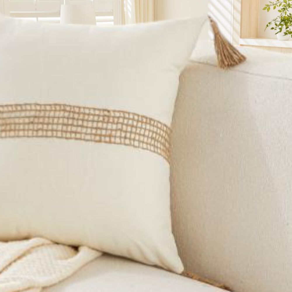 Pack De 02 Fundas De Cojin Con Detalles En Yute 45x45cm Md11 image number 2.0