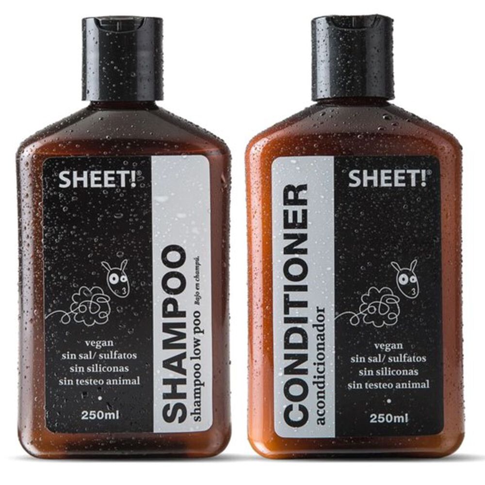 Pack Shampoo Acondicionador Low Poo Crema Uva Argan Sheet