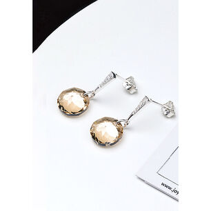 Aros Gracia Cristales Genuinos Golden Shadow