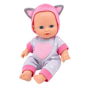Mu&ntilde;eca Beb&eacute; Perfumada Tama&ntilde;o 23cm Con Pijama De Gato - Ps