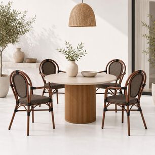 Pack De 4 Sillas Provence Parisina Rattan Con Reposabrazos - Caf&eacute; Oscuro