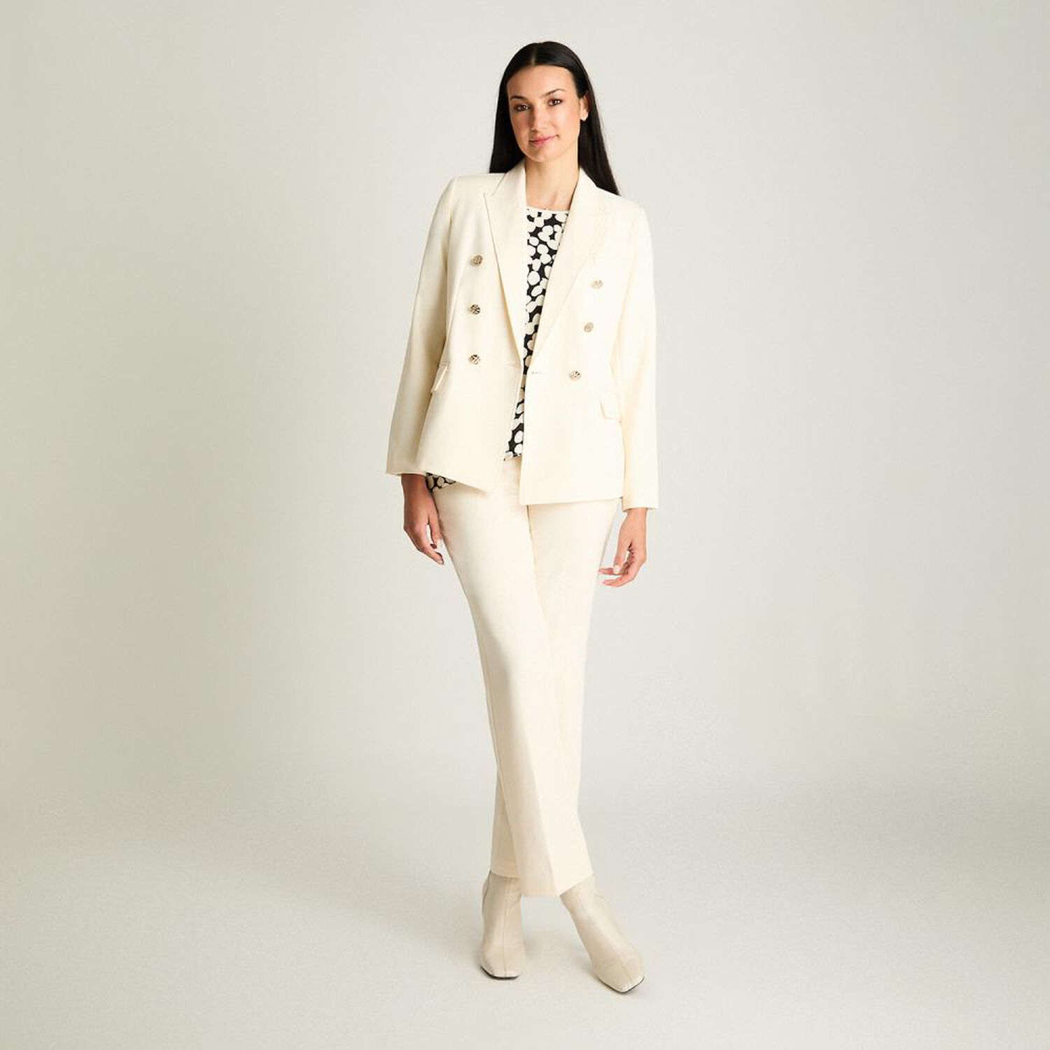 Blazer Cruzado Con Botones Cuello Solapa Mujer Lorenzo Di Pontti image number 1.0