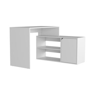 Escritorio En L 1 Puerta 116,6x100x73,6 Cm Fm-033b Blanco